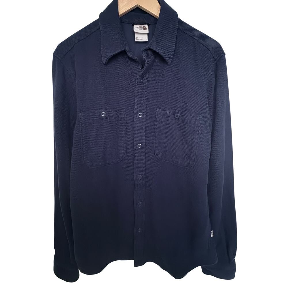 The North Face Long Sleeve Button Up Shirt Mens Small Navy Casual Outdoor